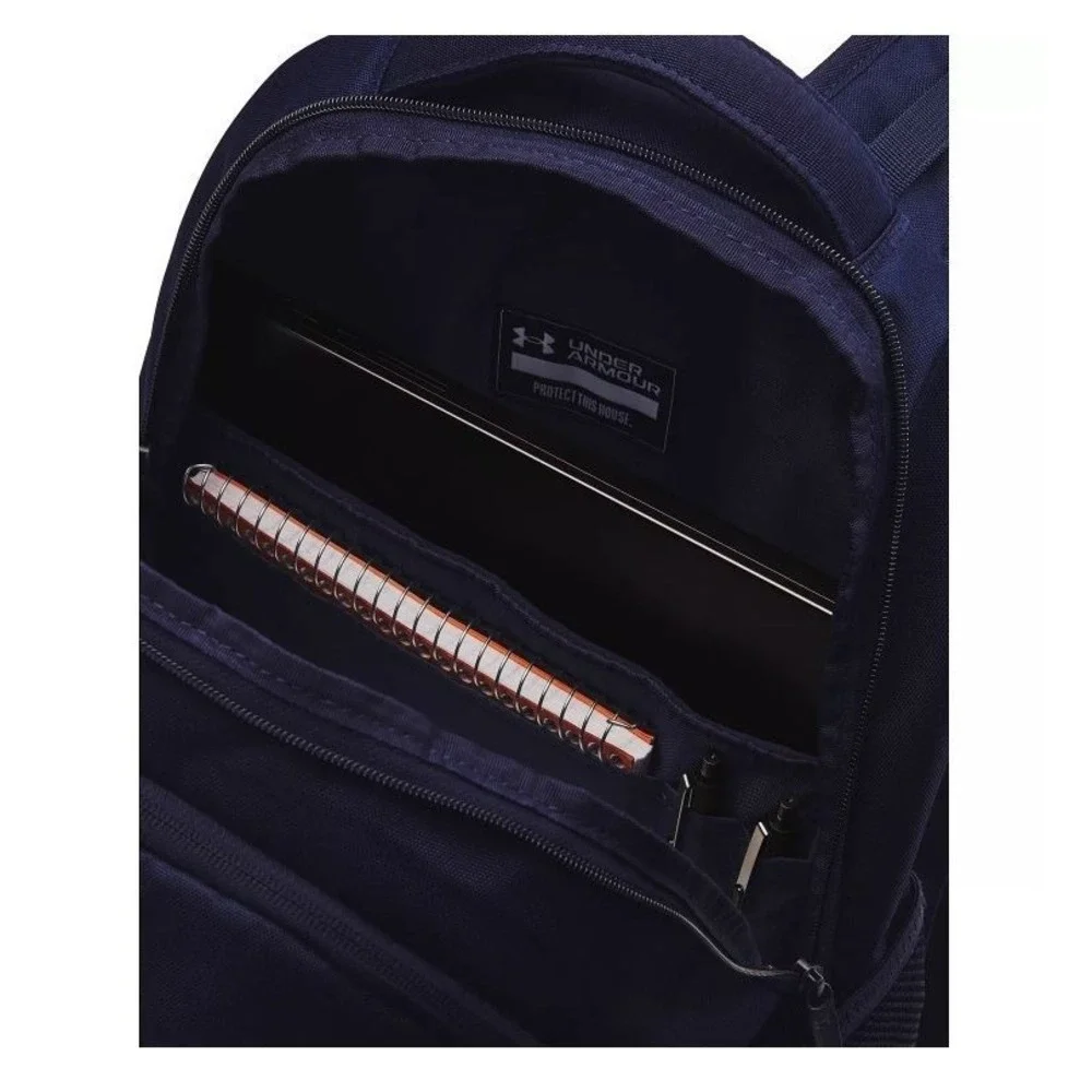 NEW Under Armour Hustle 6.0 Pro Backpack Navy Red Accents School Travel Everyday